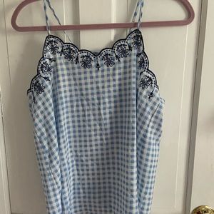 White and blue tank top